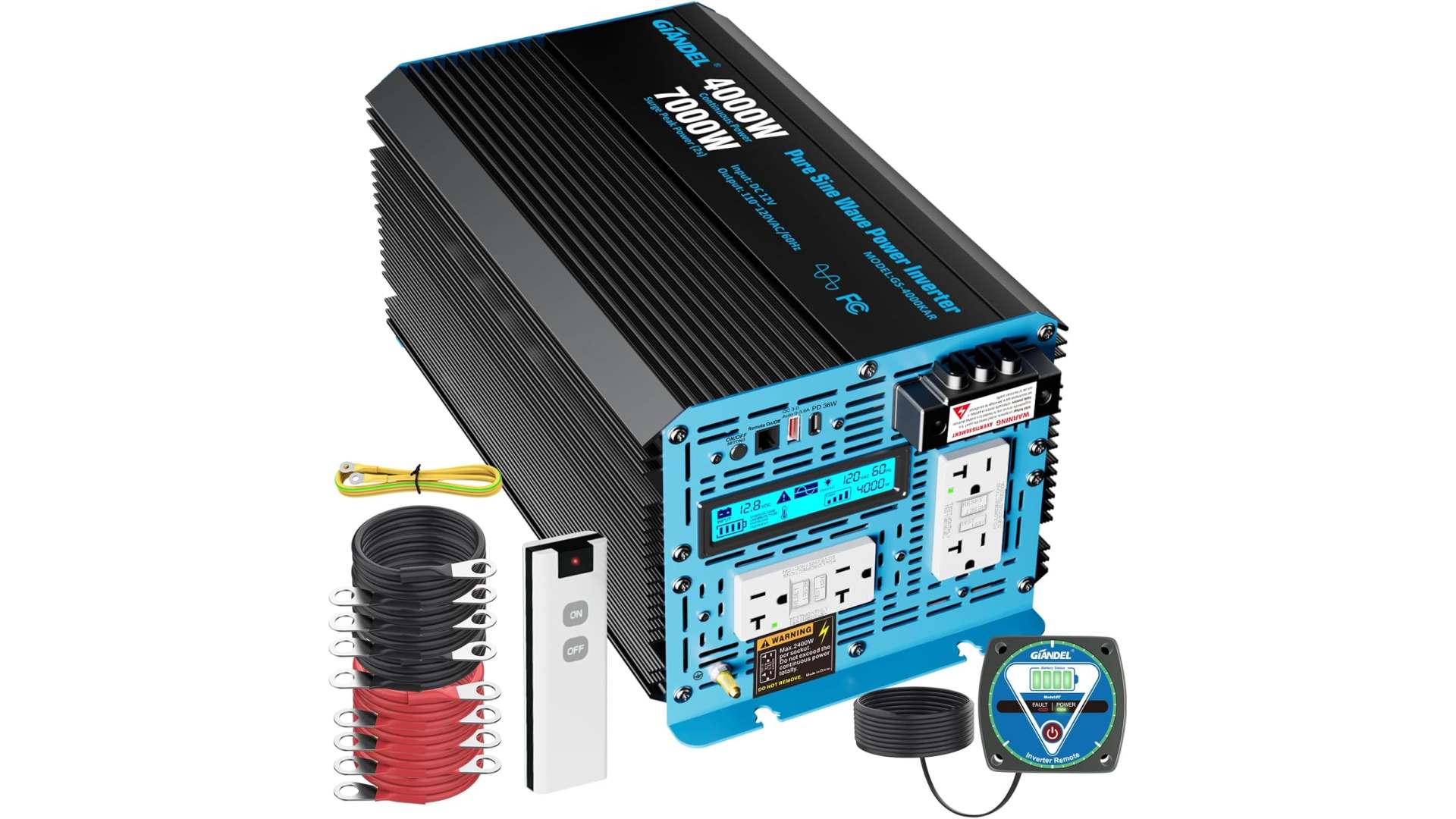 GIANDEL 4000W 12V Pure Sine Wave Inverter
