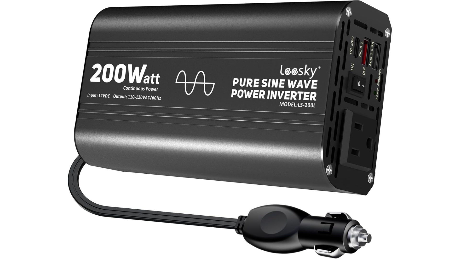 LEESKY 200W Pure Sine Wave Car Power Inverter