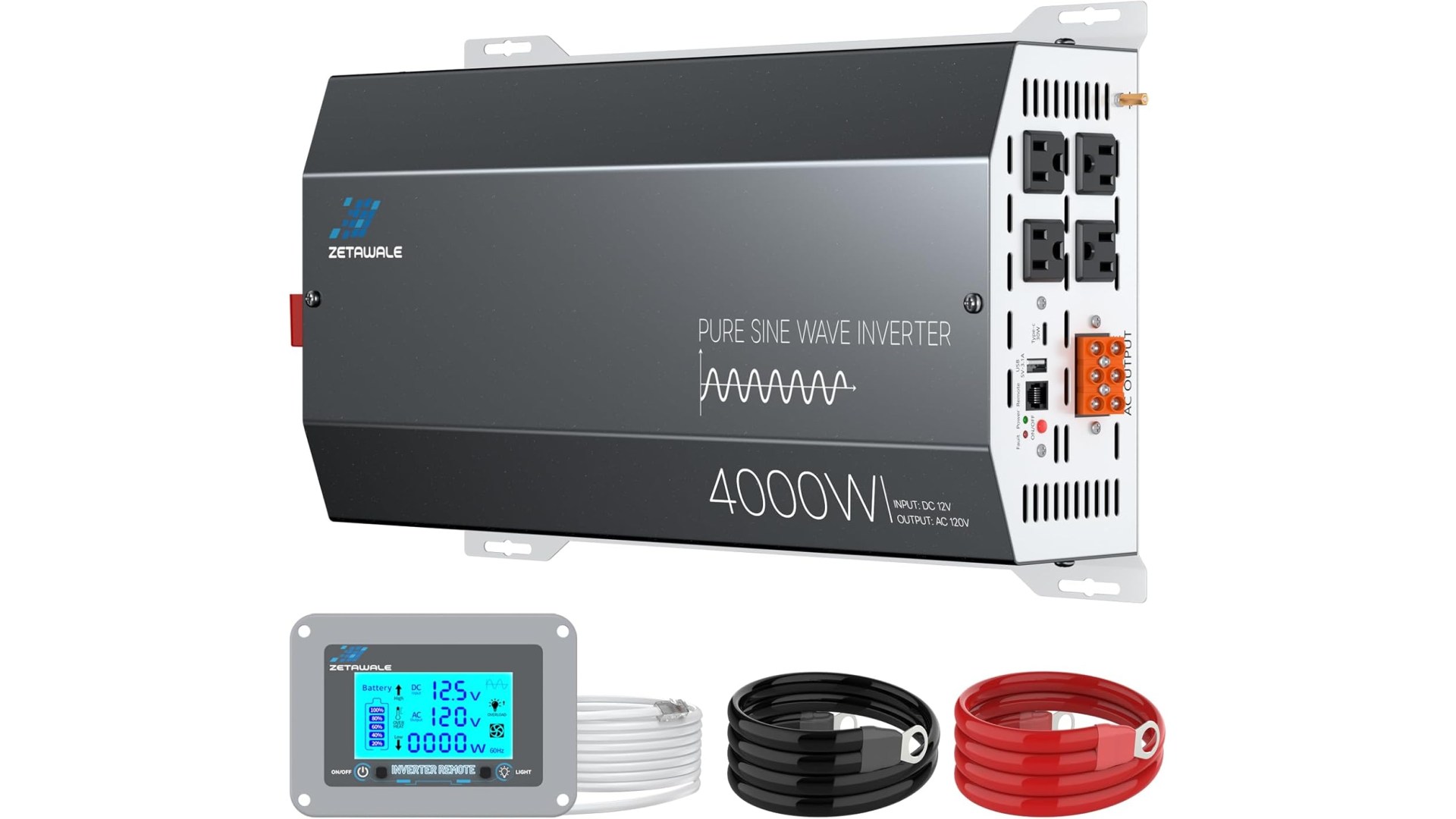 ZETAWALE 4000W 12V Pure Sine Wave Inverter